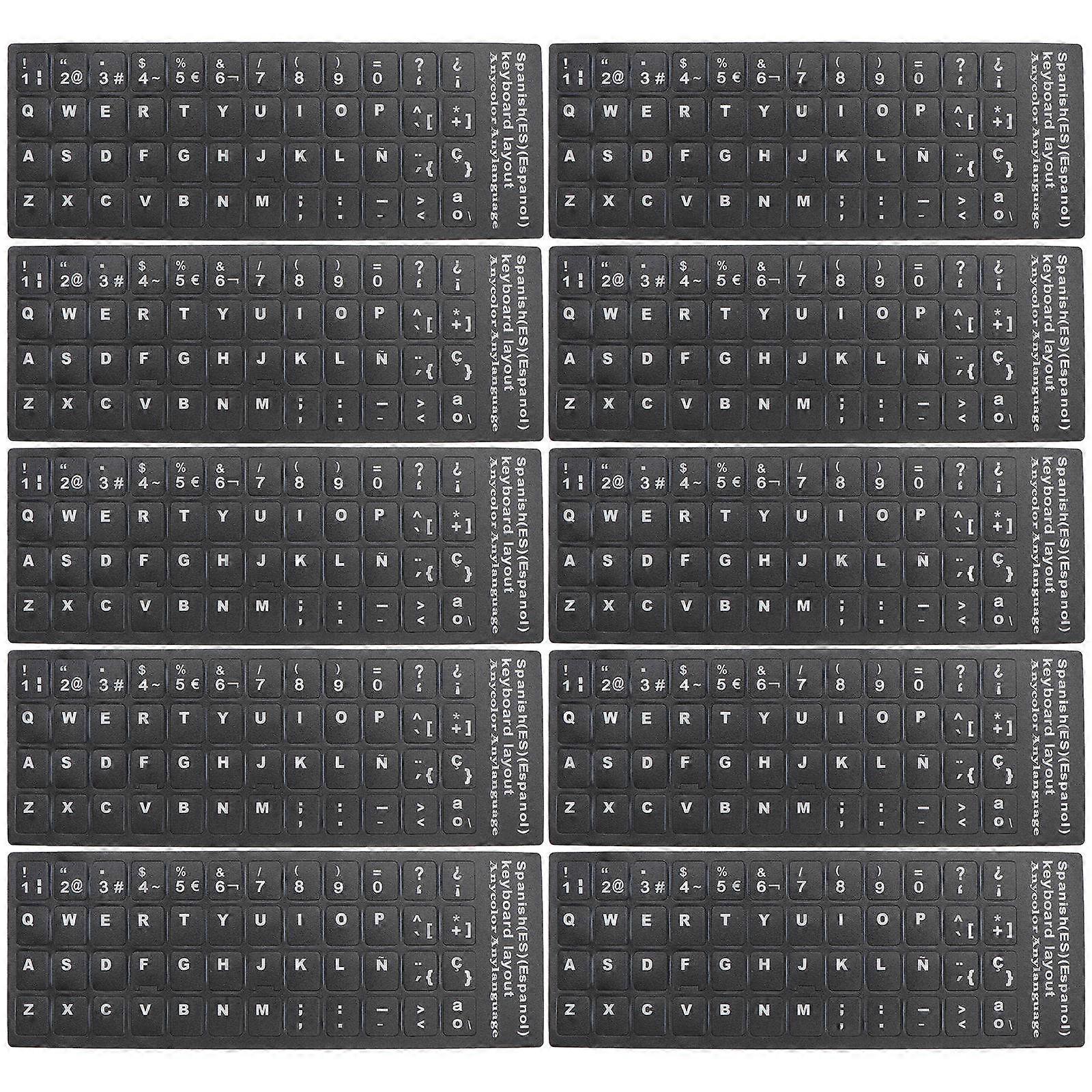 PVC Keyboard Stickers Spanish Layout Keyboard Protector for 10Pcs Set