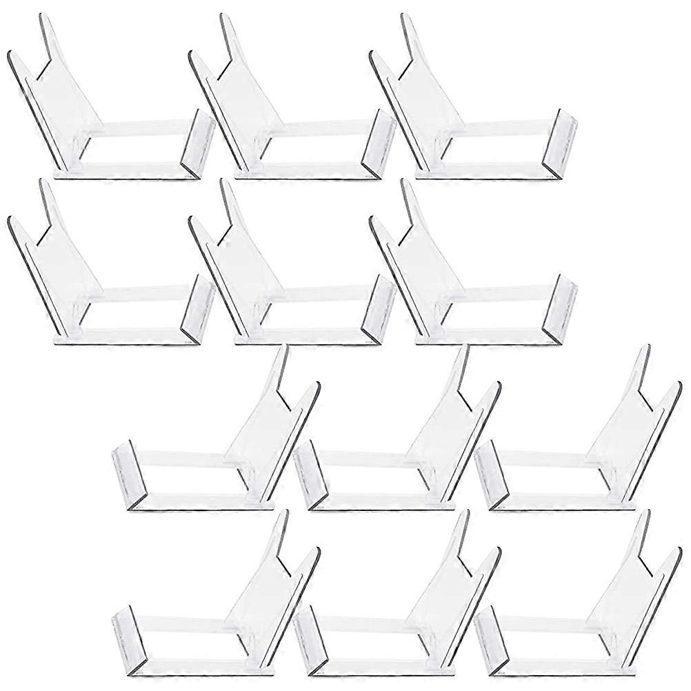 Plate Stand Holder Plastic Display Stands for Display 12Pcs Transparent Pack