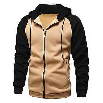 Men Hoodies Color Block Long Sleeve Drawstring Zip Up Hooded Sweatshirt With Pockets Male Classic Vacation Sweatshirts,Bk2,Xxxl