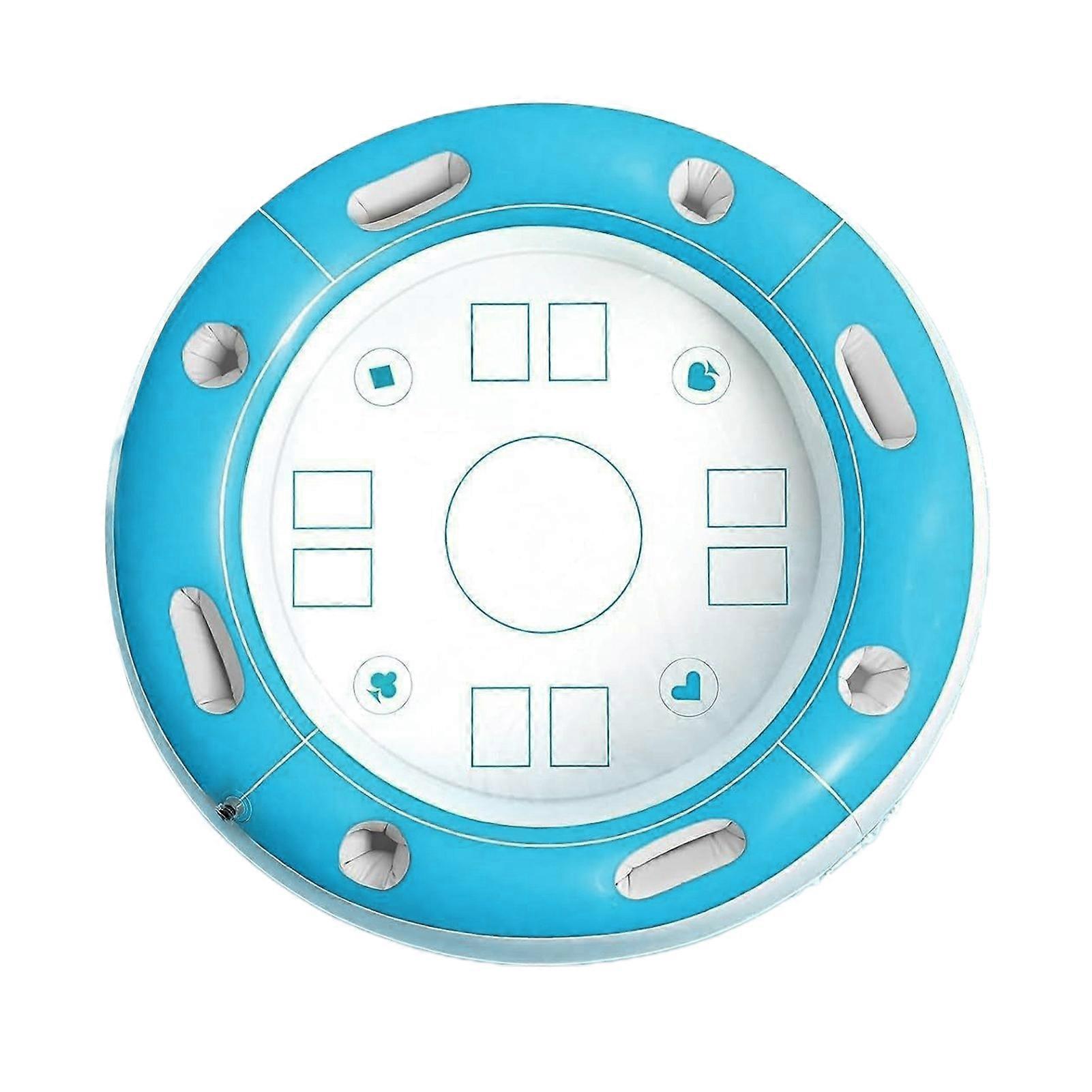 40 Inch Round Floating Card Table for Pool Inflatable Pool Game Table with Fruit Drink Holder