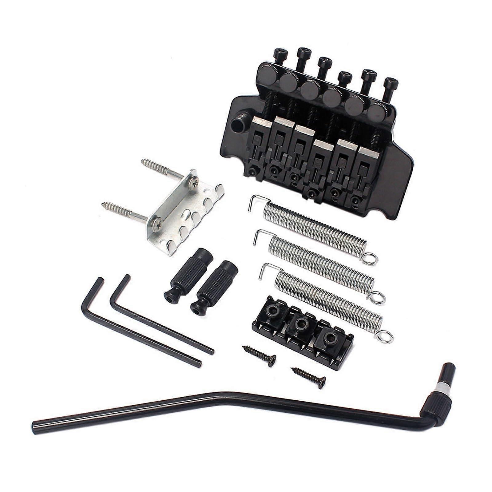 Electric Guitar Bridge SixString Double Vibrato System Black Tremolo Replacement Double Locking