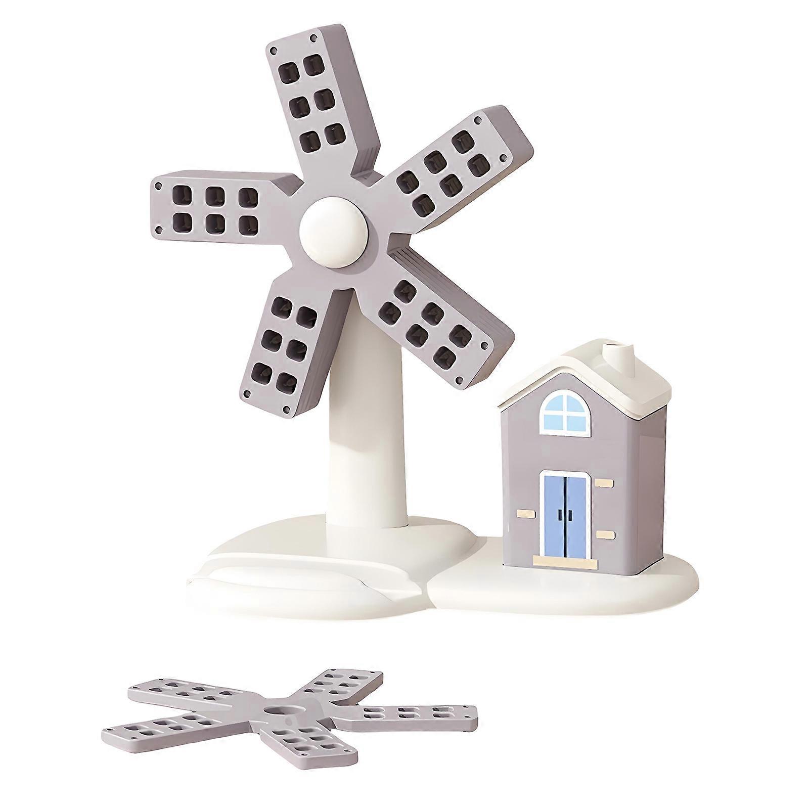 Unique Kitchen Trivet With Fun Windmill Pattern Ideal For Casual Use  Gray