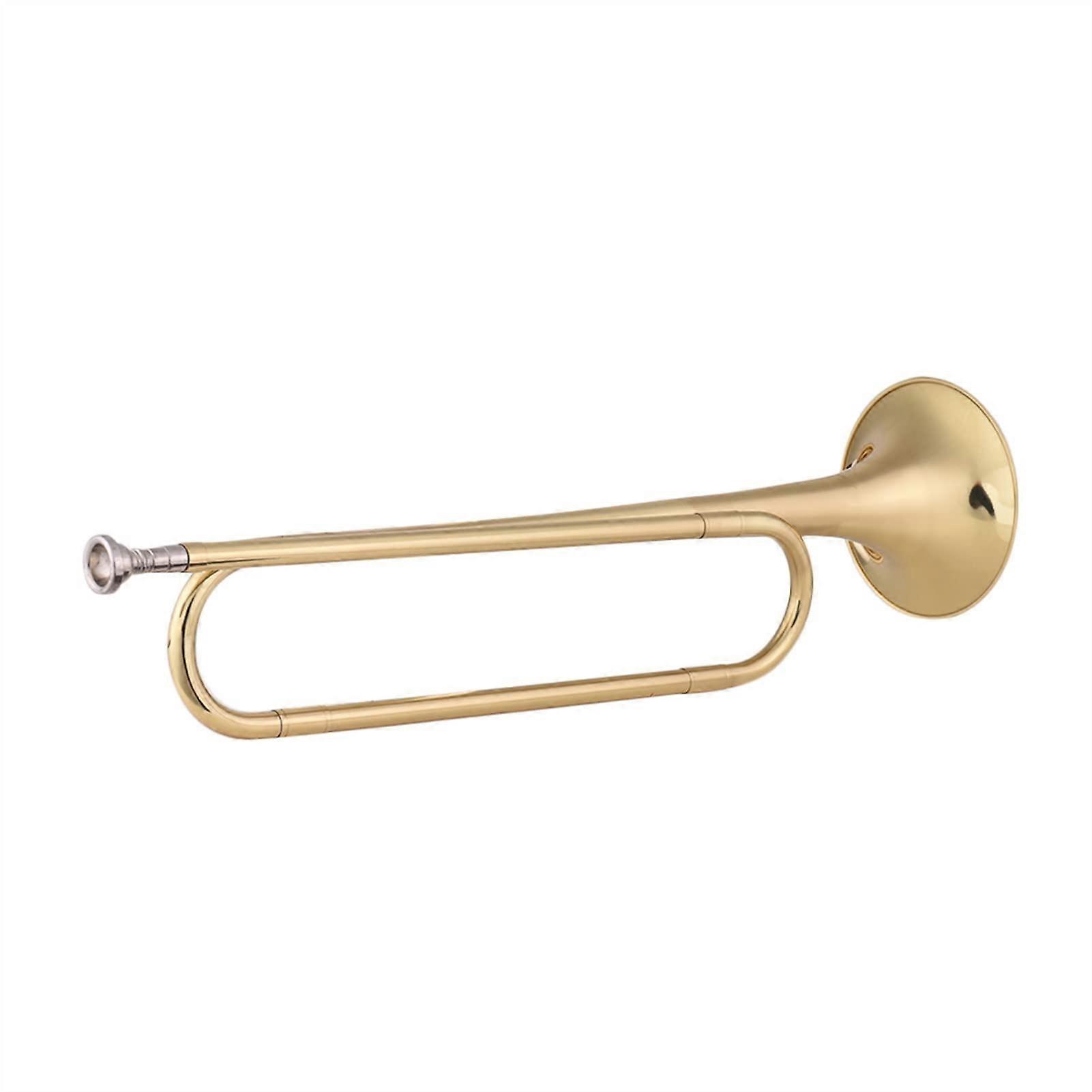 B Flat Brass Bugle with Mouthpiece, Durable Construction, Beginner Friendly for School Band
