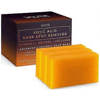 Kojic Acid Dark Spot Remover Soap with Vitamin C Retinol Turmeric for Even Tone and Radiance 3 Pack