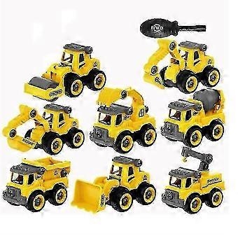 SHYV-Hhcx-engineering køretøjslegetøj 8 stilarter/sæt entreprenørmaskine traktor dumper bulldozer plastikmodeller børn drenge mini gaver
