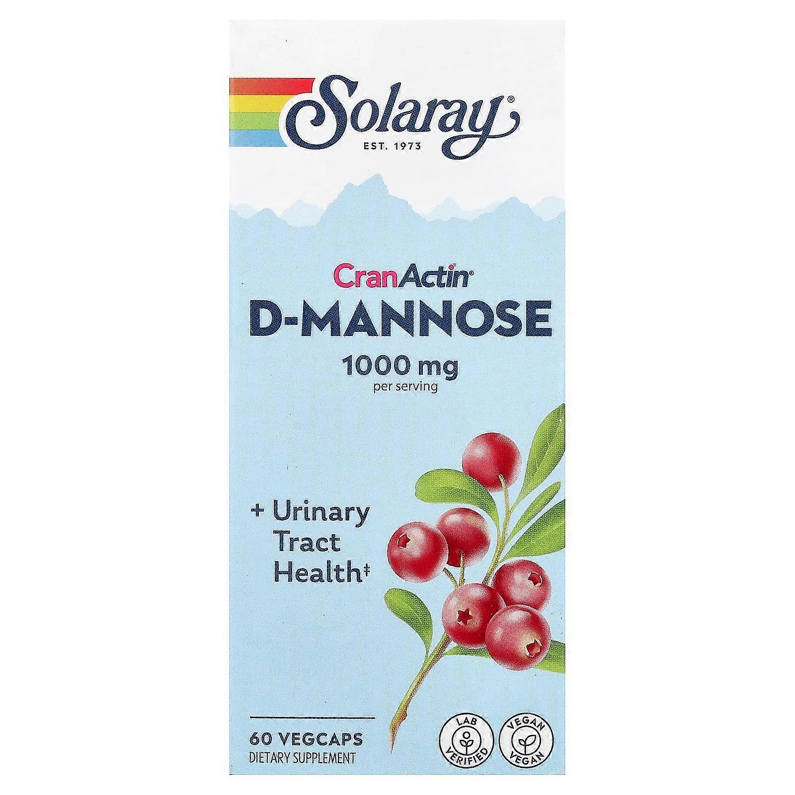 Solaray, CranActin® D-Mannose, 60 VegCaps