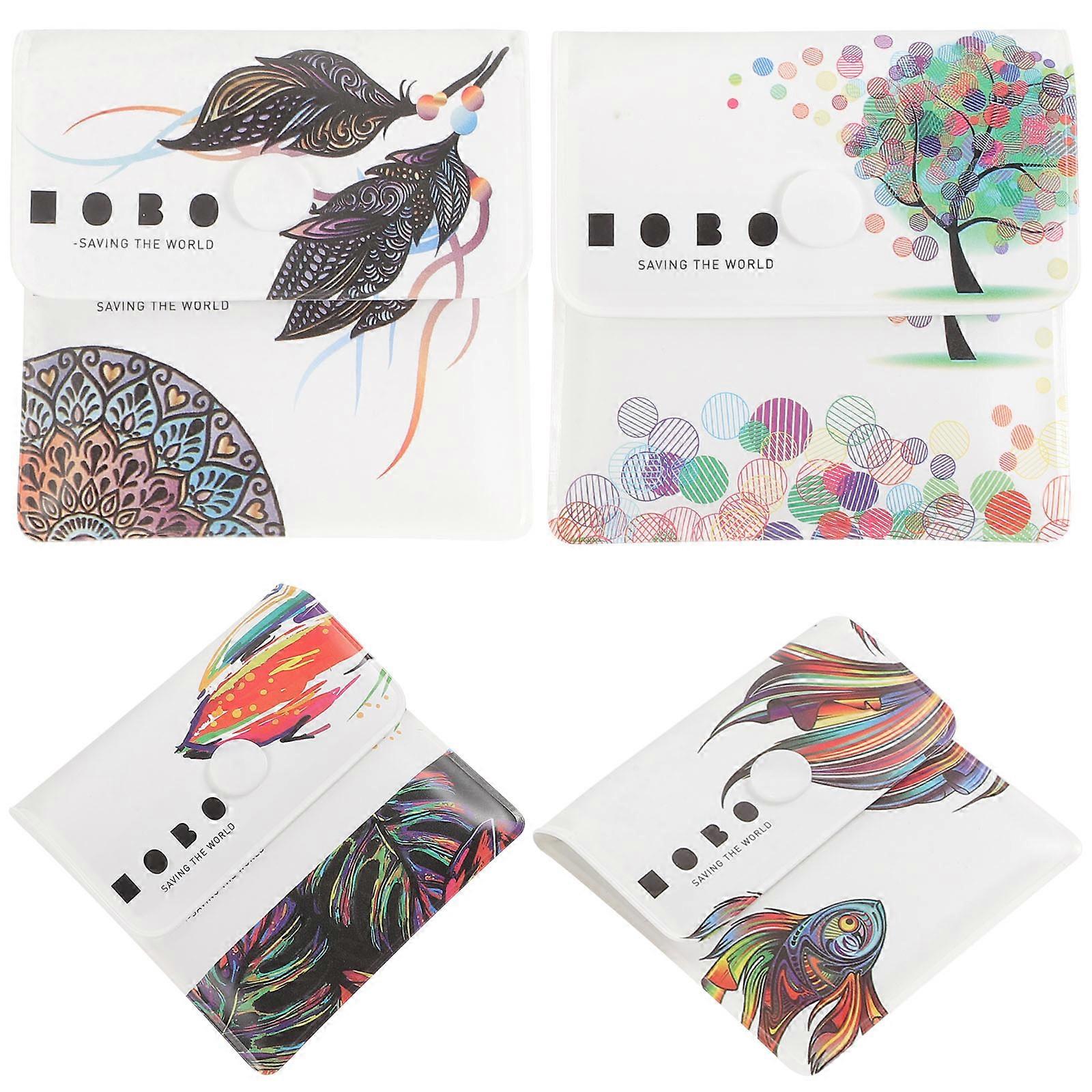 Assorted Color Portable Ashtray Pouch for Storage Use 4Pcs