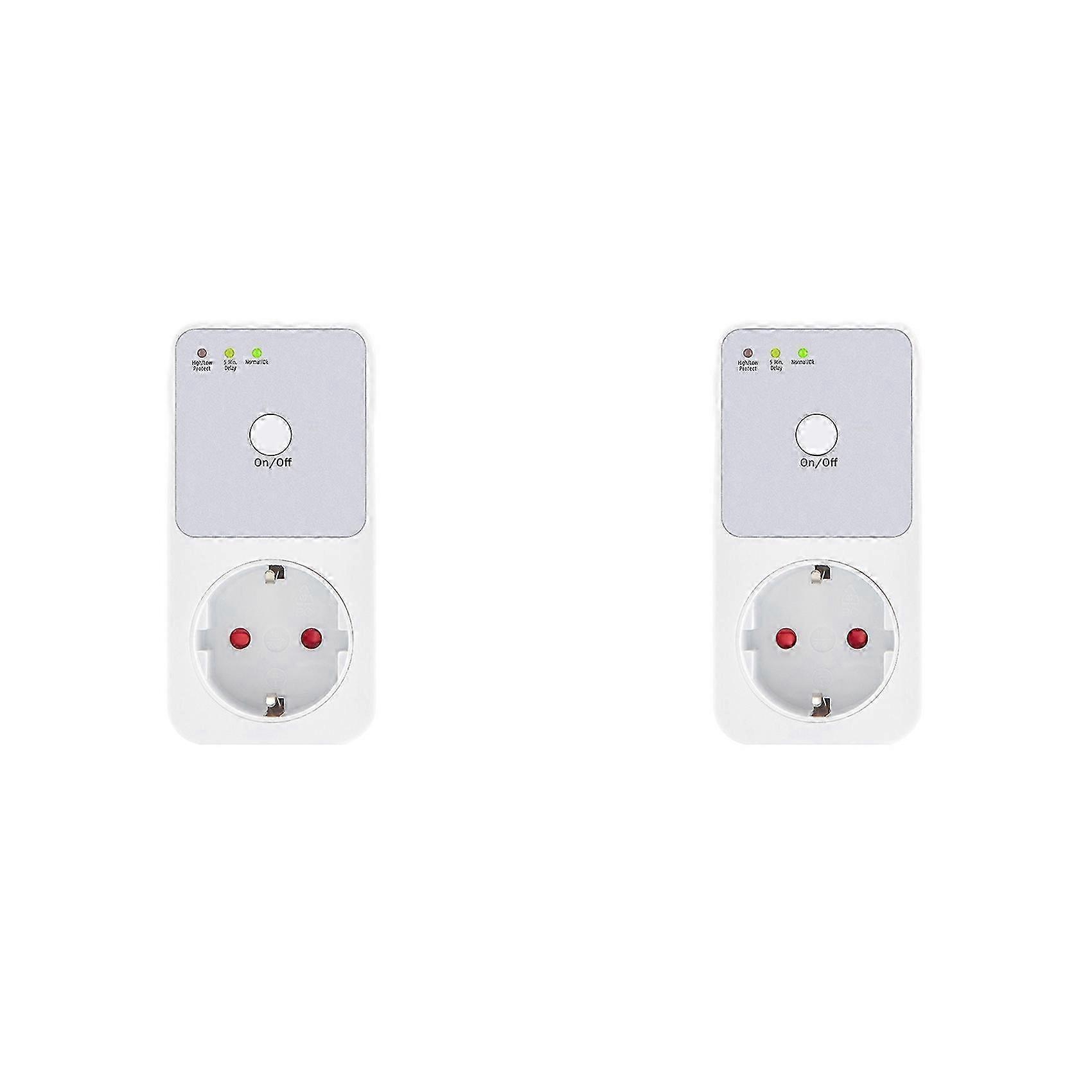2X Automatic Voltage Protector Socket Switcher Power Surge Protector Socket Voltage Safe Refrigerator Protect EU Plug