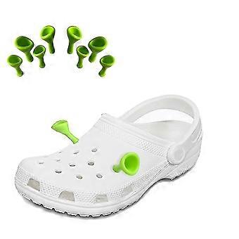 10pcs cartoon ear shoe ch, mini shrek ears sapato ch para crocs, presente dos desenhos animados para crocodilos entupir sandálias h