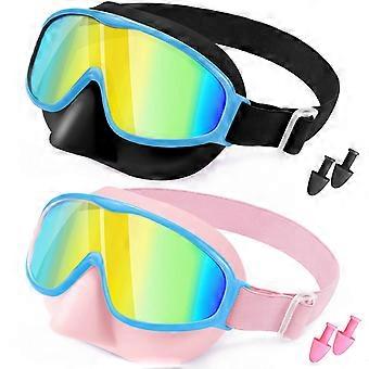 Schwimmbrille mit Nasenschutz, Stoffband, Schwimmbrille für Kleinkinder und Kinder, Tauchermaske, beschlagfrei/UV-beständig, auslaufsicher, für Kinder von 3-15 Jahren