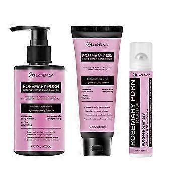 Rosemary PDRN Hair Care 3 In 1 Set, Oil Control Strengthening Shampoo 200g + Conditioner 80g + Roller Scalp Serum 15ml For Thin Oily Hair