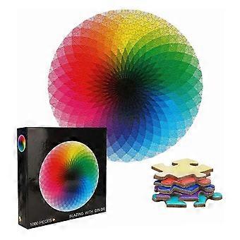 1000pcs Thousand Gradient Colors Puzzle Round Shape Reduce Pressure Jigsaw Puzzles for Adults