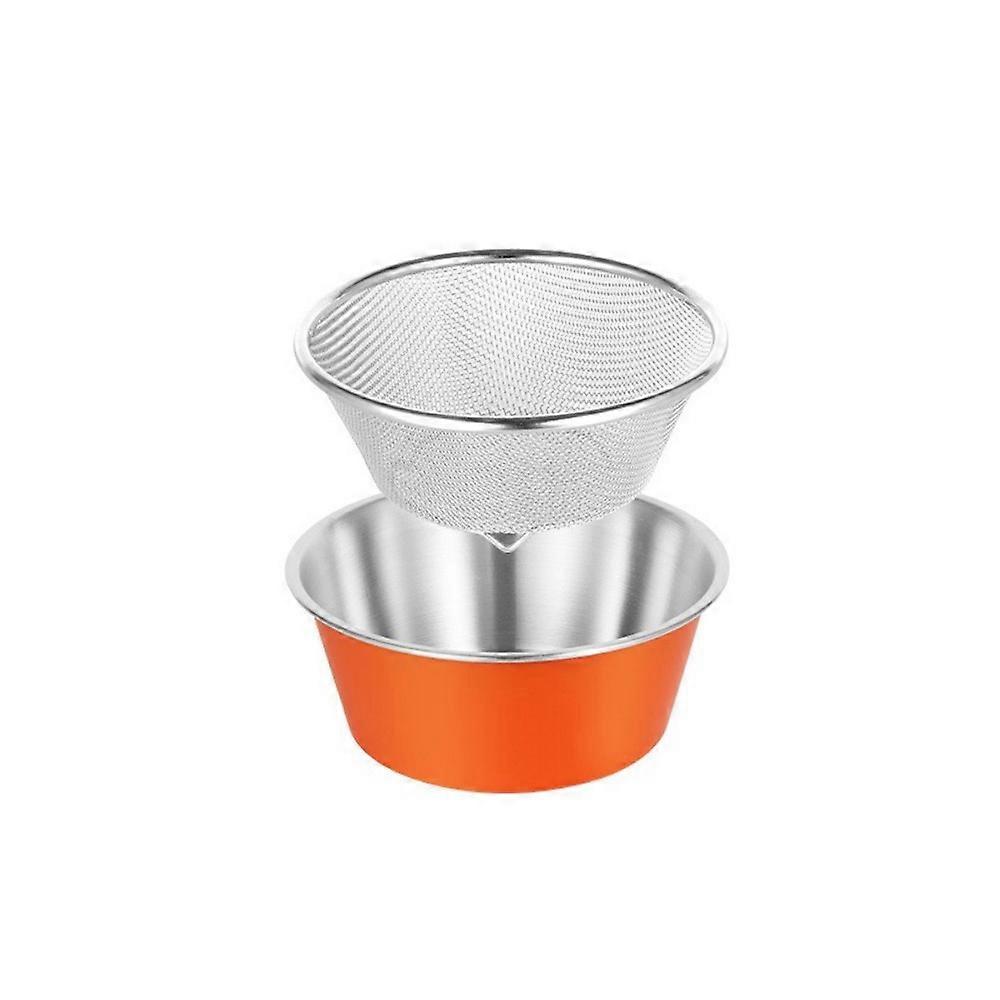 Colander Double Layer Stainless Steel Set Space Saving Stackable Strainer Bowl Mini Drain Basket Microwave