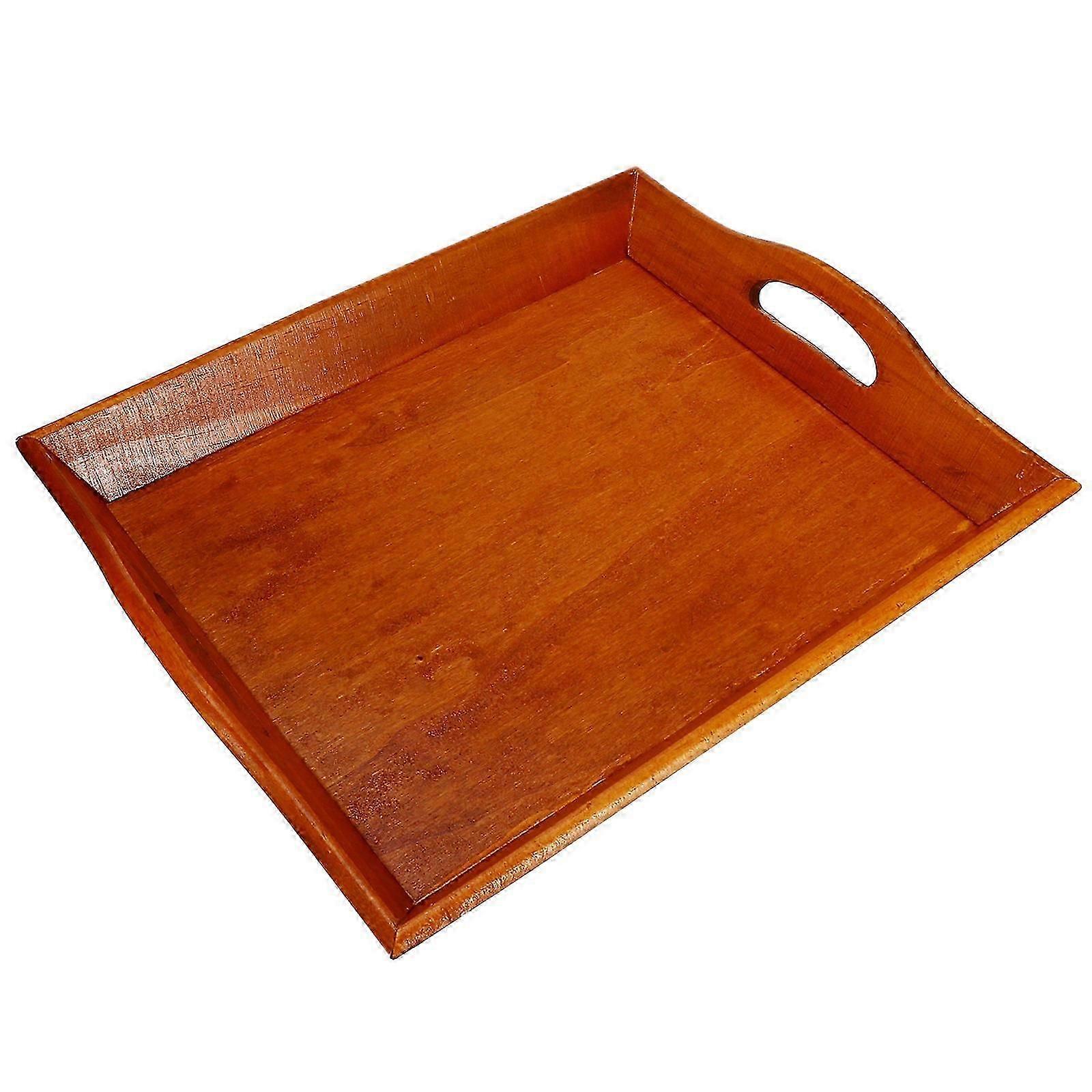 Wood Serving Platters 3-Pack, Rectangular Grid Design Trays for Fruit, Snack, Dessert Display