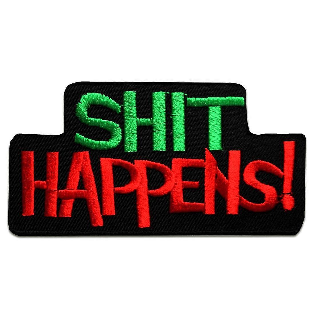 Patch - Sh*t HappensBiker - black - 10 x 5.5 cm - patch patches