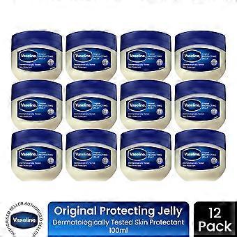 Vaseline Petroleum Jelly Original Skin Protectant Sensitive Skin 100ml, 12 Pack