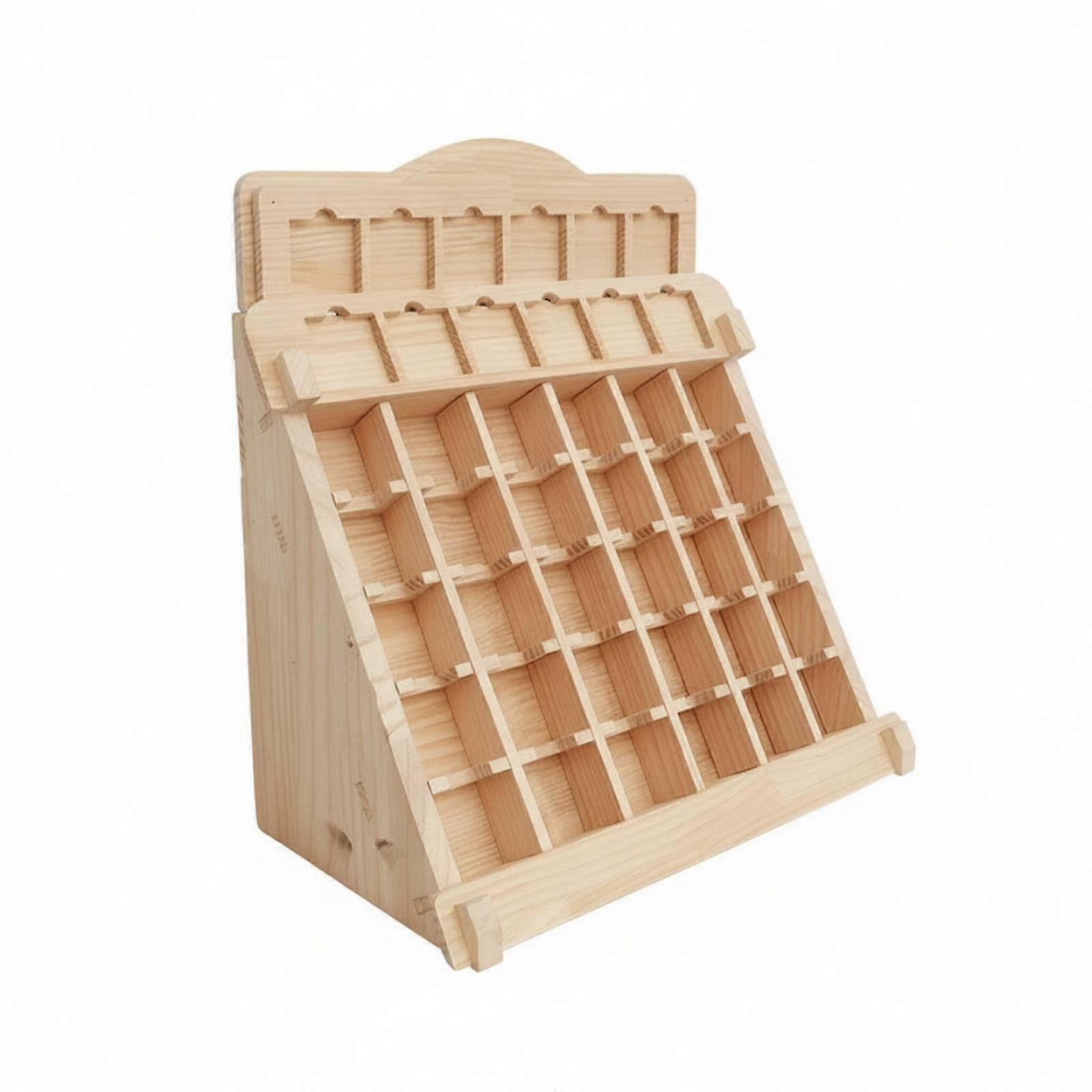 Display Rack with Vertical Compartments Slanted Desktop Display Rack Multi