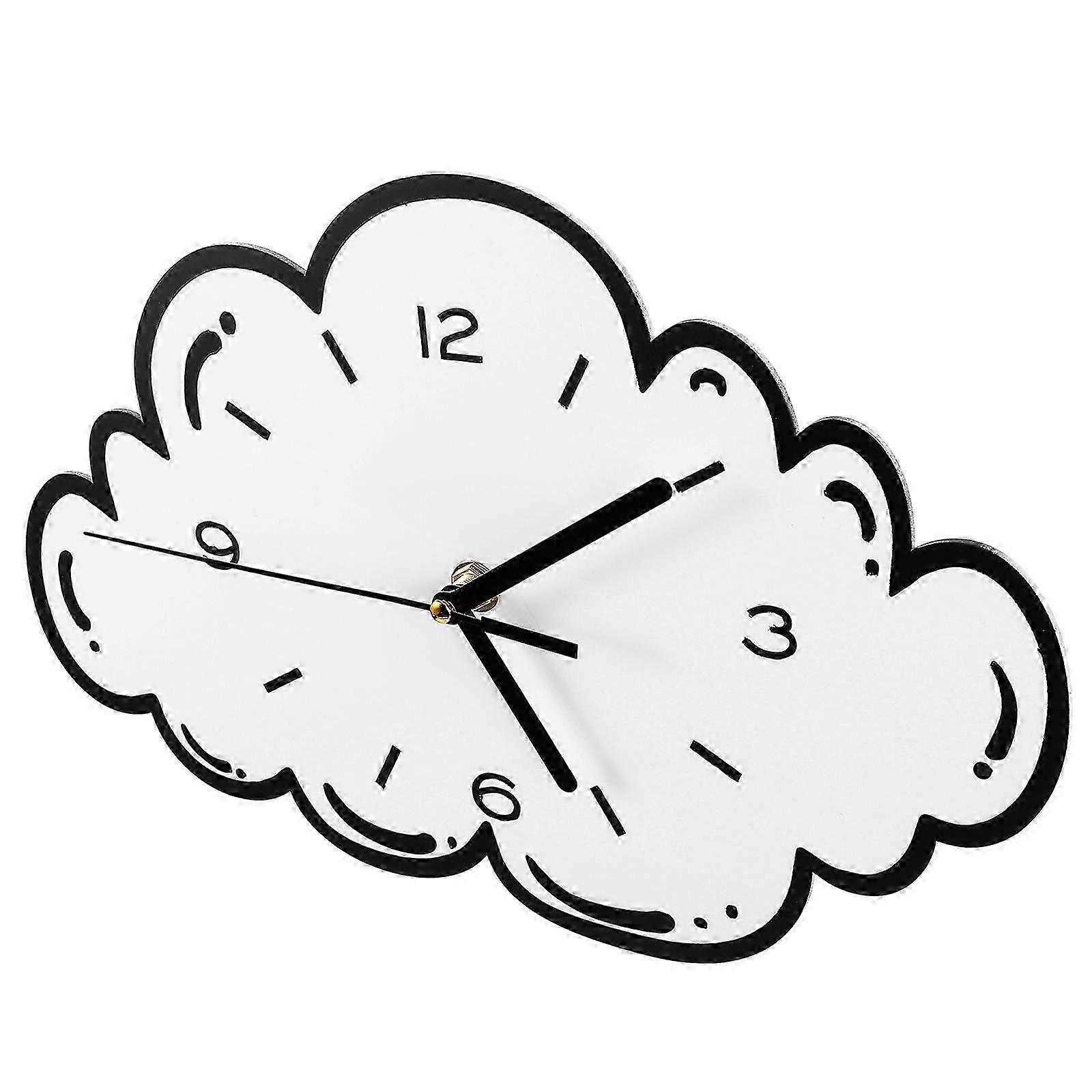 Wall Clocks compatible with Kitchen Wall Cloud Shaped Decor Silent Operation 1Pcs