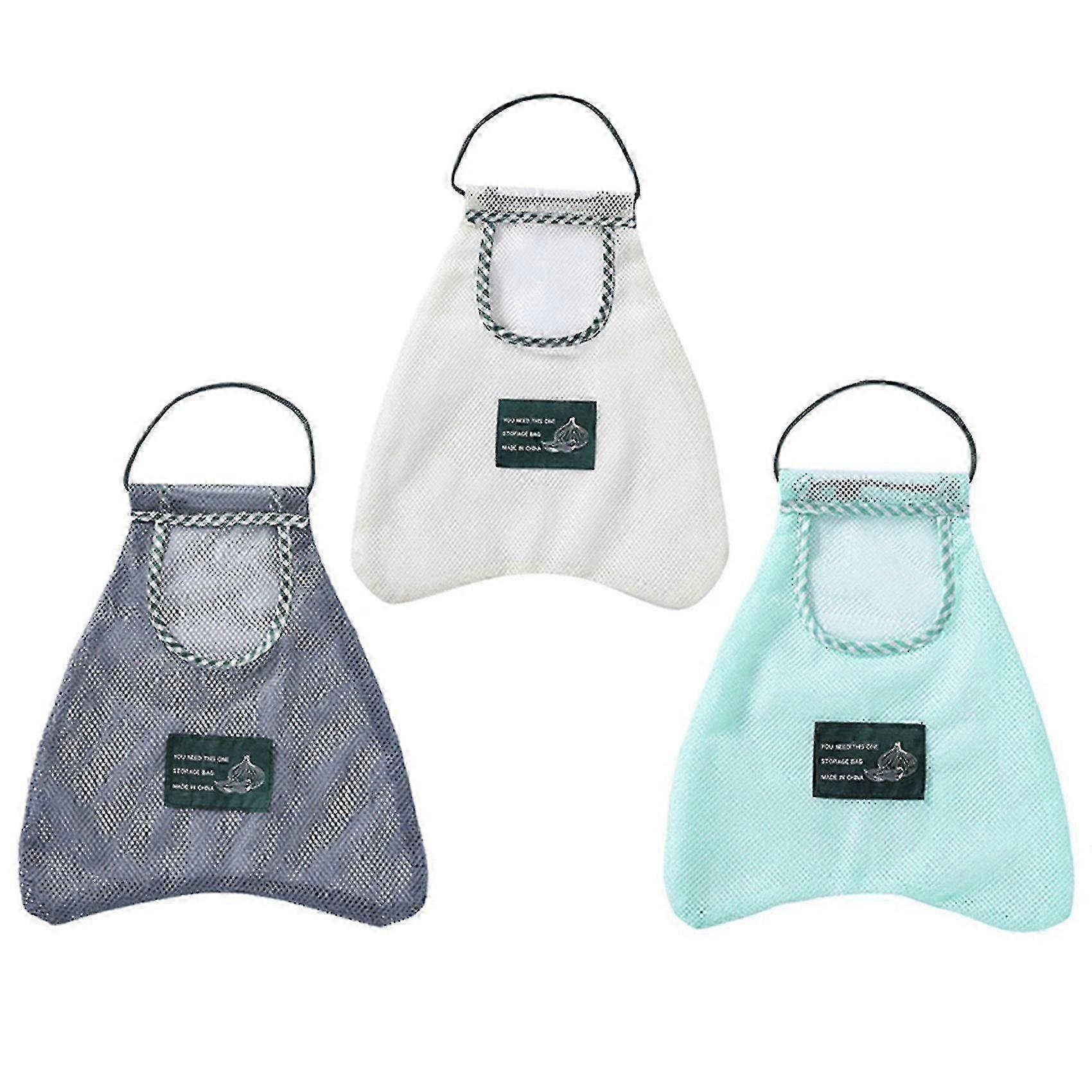 3 Pcs Foldable Hanging Storage Pocket Breathable Reusable Bag