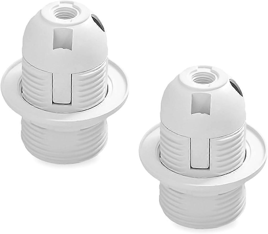 Set of 2 E27 Lamp Holders with Threaded Plastic Shell for Replacement