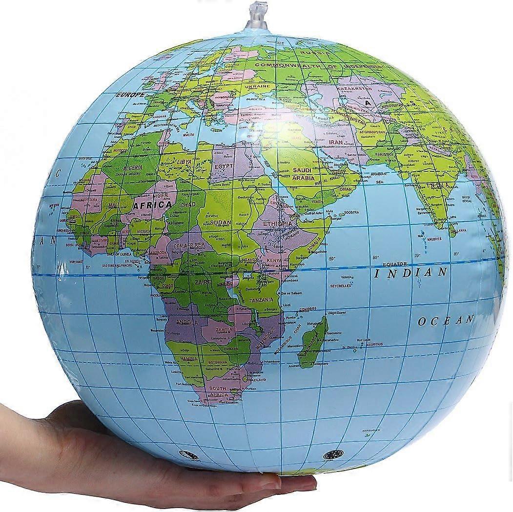 Inflatable World Globe 40cm Educational Geography Earth Map Ball for Classroom Interactive Learning