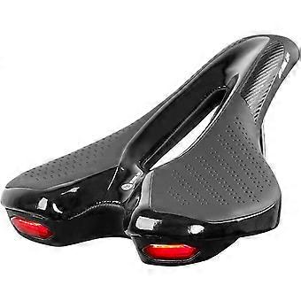 Bicycle Seat with Rear Light, Bicycle Saddle Soft Bicycle Saddle USB Charging Warning Breathable Seat Pad Mountain Bike Bicycle