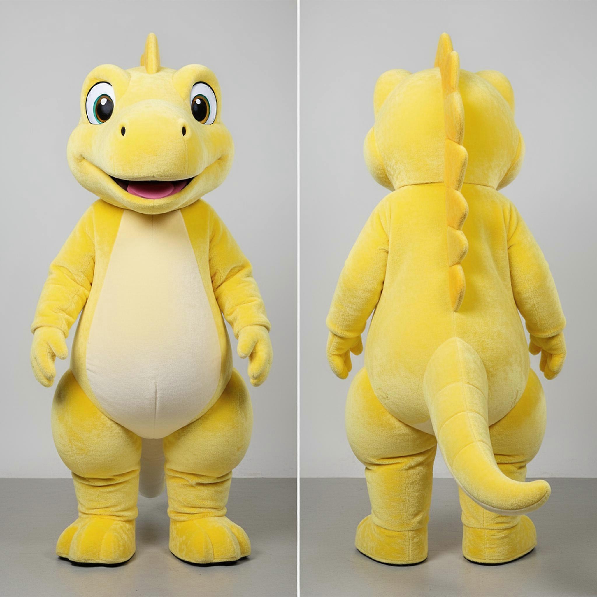 MASTICOT Lemon Yellow Expressive Iguanodon Mascot