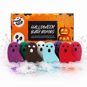 Halloween Bath Bombs for Kids, 6pcs Cute Ghost Shape Fizzing Bath Bombs, Spooky Bubble Bath Gift for Boo Basket Stuffers, Halloween Party Favors