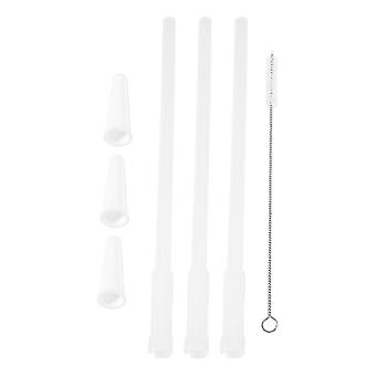 Botella de agua de un galón compatible con pajitas, pajitas ajustables reutilizables para jarras de 1000 ml/2000 ml, 3 pajitas