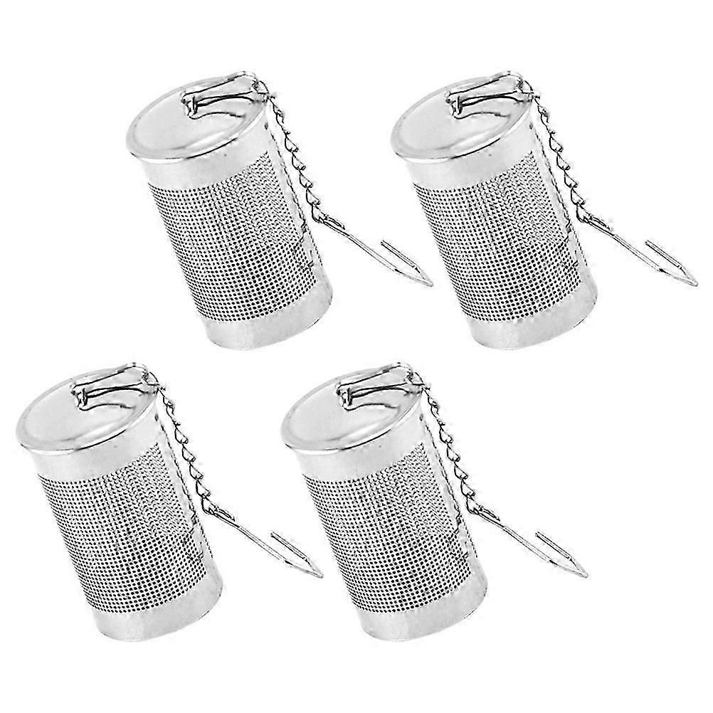 Tea Leaf Strainer Household Tea Steeper Prevent Floating Solids Silver 4Pcs