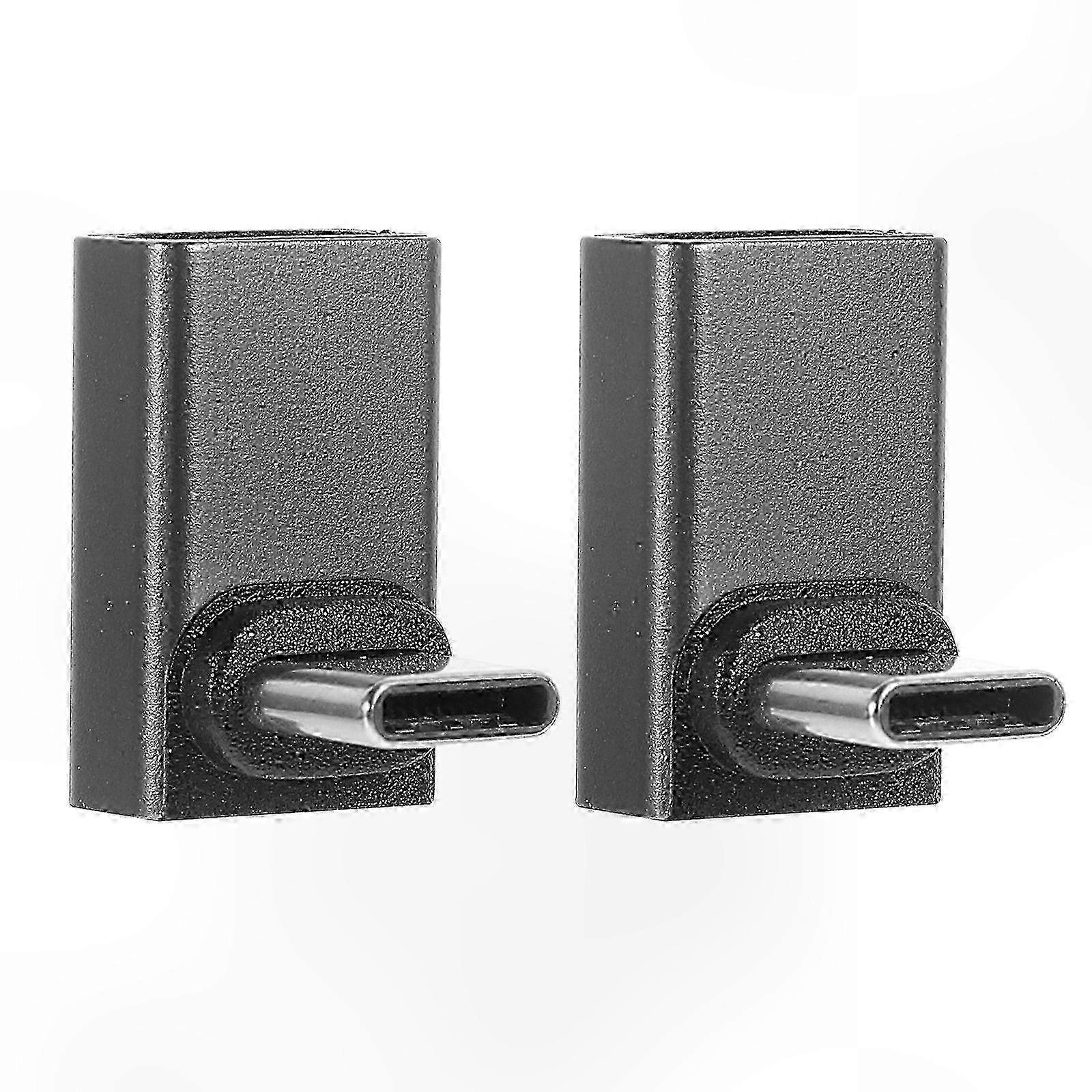2-Pack USB C Right Angle Adapter, 90 Degree Type C Connector compatible with Computers and Accessories