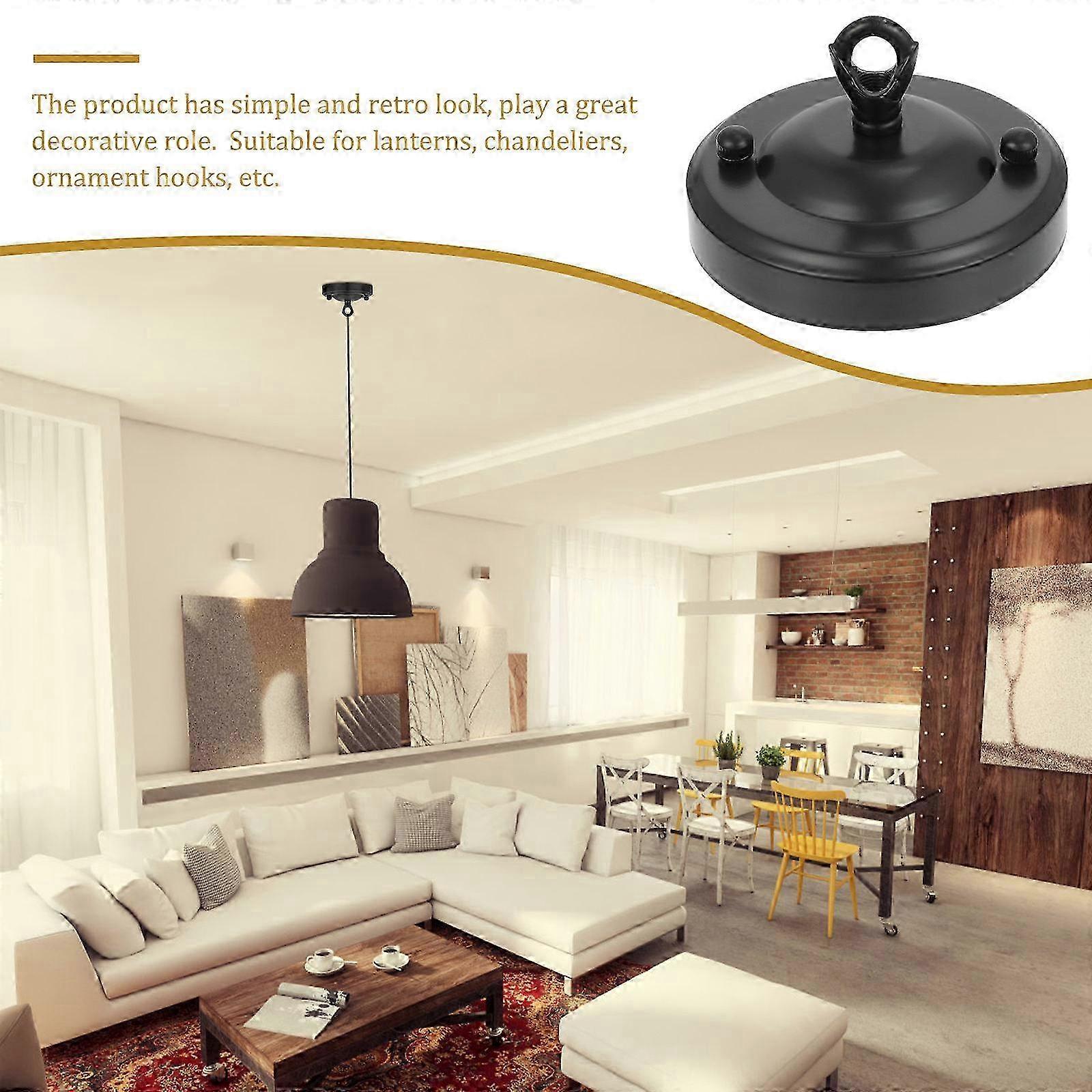 Black Fixture Mounting Bracket compatible with Chandelier Ceiling Canopy