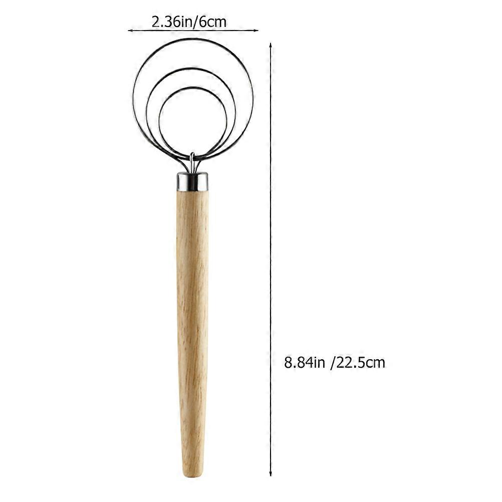 Kitchen Egg Mixer Multi-Function Whisk with Wooden Handle 3Pcs Pack