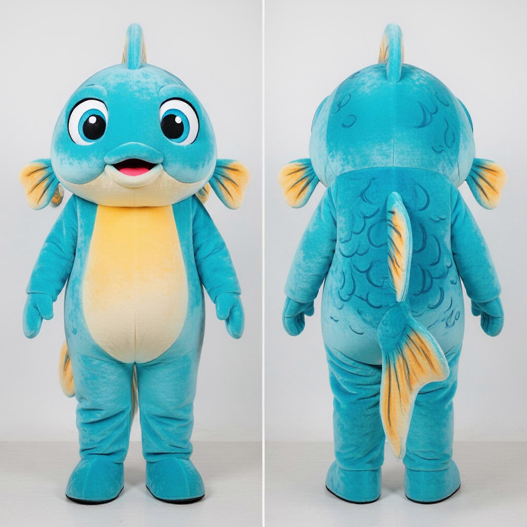 MASTICOT Cyan Rounded Goldfish Mascot