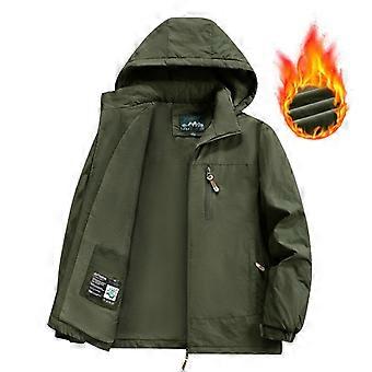Trendy vindtett vanntett friluftsjakke for menn med tykk fleece for høst og vinter