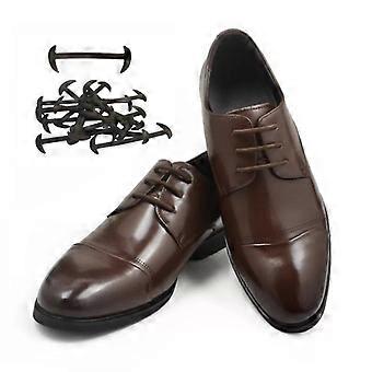 12pcs/set Leather Silicone Shoelaces Sneakers Shoes lace Lazy No Tie Shoelaces Elastic Silicone Shoelace Suitable Unisex Laces