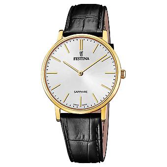 Festina swiss gemacht Uhr für Analog Quarz Männer mit Rindsleder Armband F20016/1