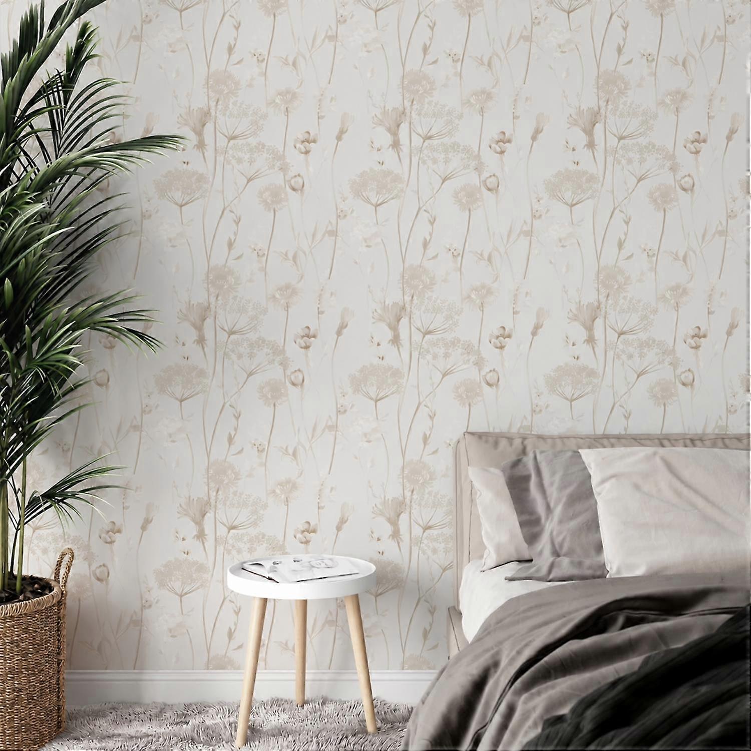 Meadowsweet Floral Cream Wallpaper