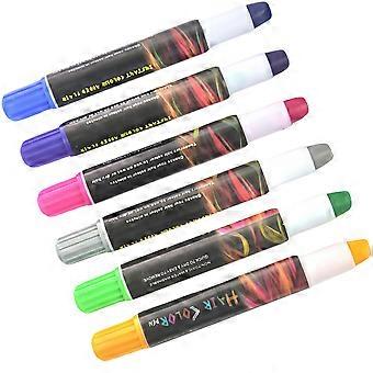 Hair Color Crayon 6Pcs for Temporary Hair Styling with Assorted Colors