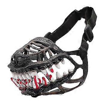 Latex Dog Costume Mask with Faux Teeth and Multiple Top and Side Openings for Halloween Celebration and Pet Photoshoots Styling  Bloodstained S
