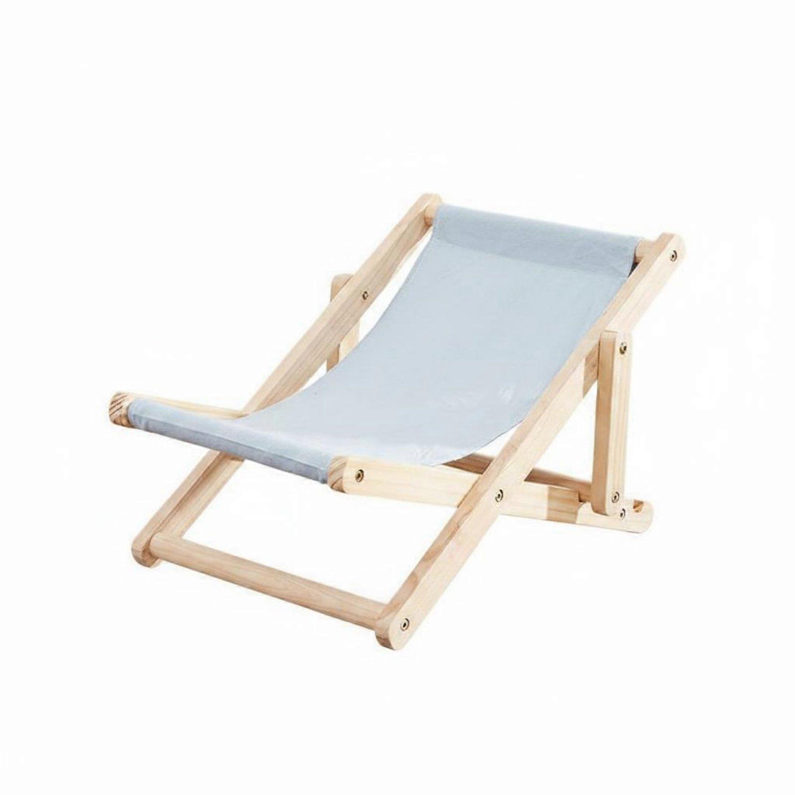 Pet Recliner Chair Solid Wood Frame Cat Deck Chair Elevated Design Adjustable