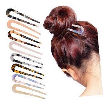8pcs U Shaped Hair Forks Acetate Sheet for Women Styling