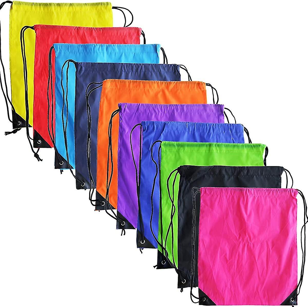 10 Colors Drawstring Backpack Bags Sack Pack Cinch Tote Sport Storage Polyester