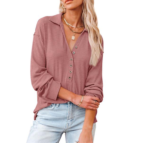 2022 Automne et Hiver Mode Nouveau Vtements Femmes Revers Demi-Ouvert Bouton Loose Casual Top