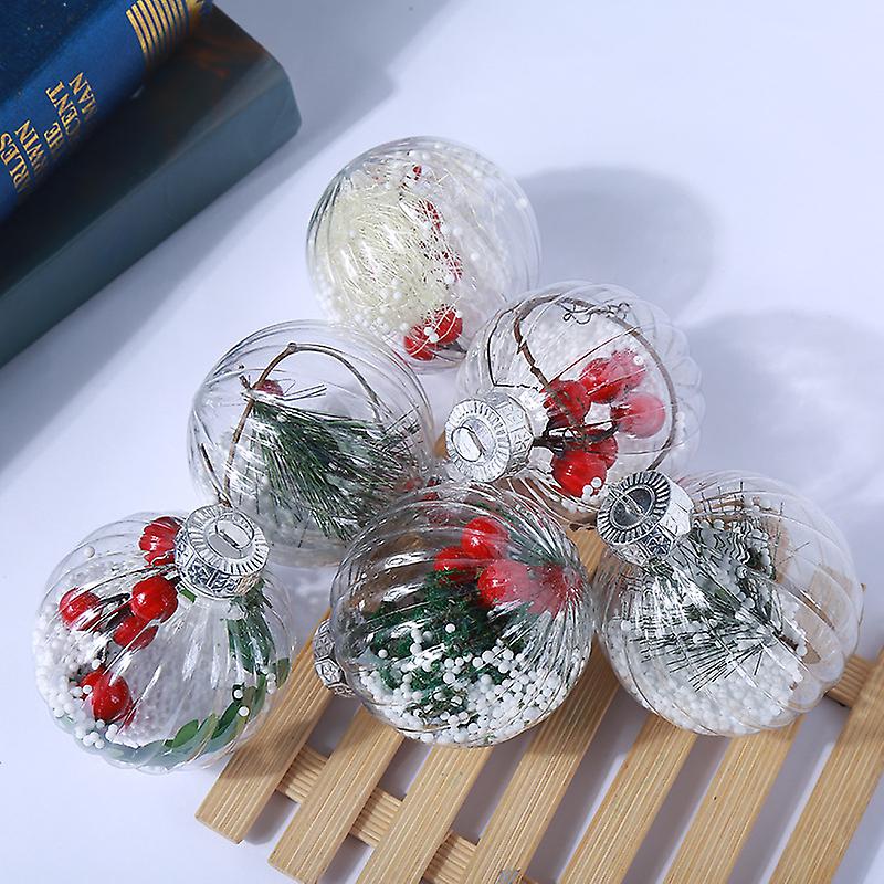 10pcs Christmas Balls Ornaments 3 Inch Clear Christmas Tree Hanging Ornaments
