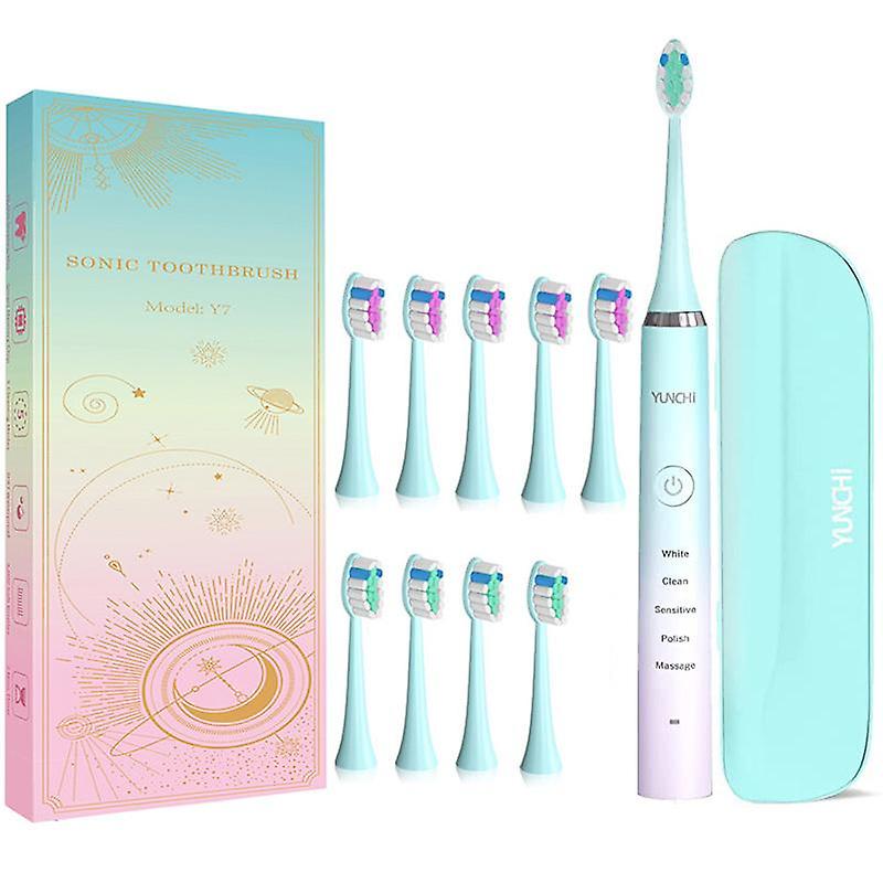 Portable Yunchi Sonic Adult's Electric Toothbrush 5 Modes 2 Mins Smart Timer Usb Rechargeble 4 Hours Fast Charge Last Up 45 Days
