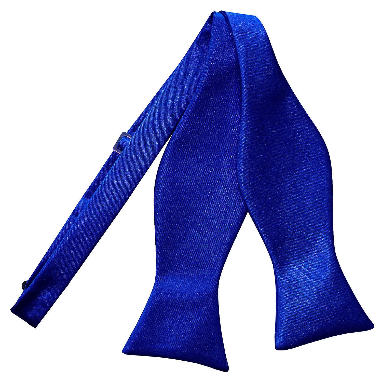 Royal Blue Plain Satin Self-Tie Bow Tie
