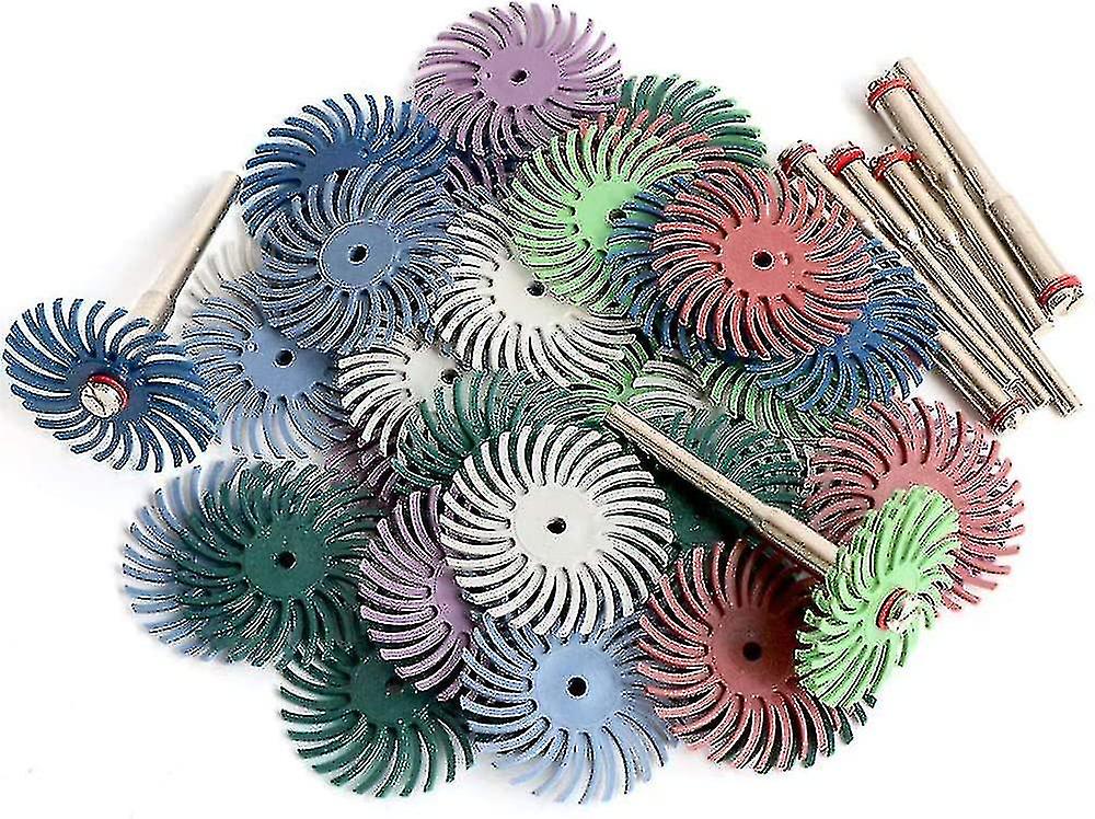 30 Pack 25mm Radial Bristle Discs With 4 Mls 80/120//600/1000 For Cleaning Ng