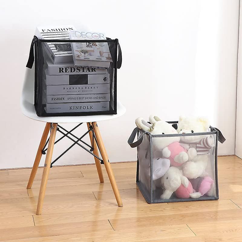 Giant Pop-Up Laundry Hamper – Collapsible Mesh Basket With Handles, Black