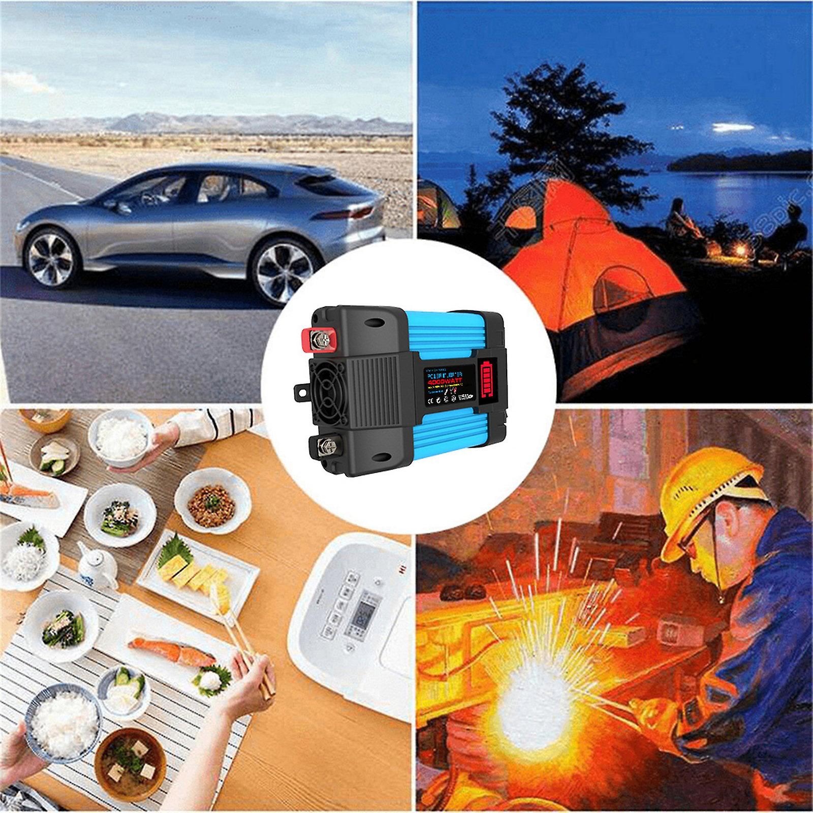 Onduleur De Voiture 3000W DC 12V à 220V Transformateur Avec Chargeur De Prise Universel Usb Onduleur A Onde Sinusoidale Modifiee Color Black 2200v Size 12vuniversal 86944300